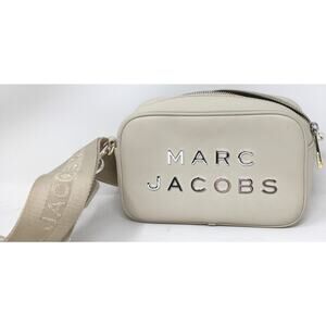 MARC JACOBS The Flash Luxury Designer Cream Leather Crossbody Bag Purse